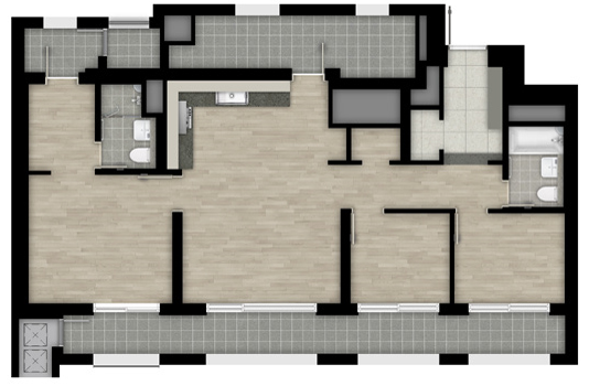 힐스테이트 대명 센트럴 2차 84㎡C 기본형 평면도