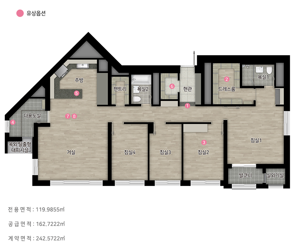 힐스테이트 대명 센트럴 2차 119㎡B 확장형 평면도